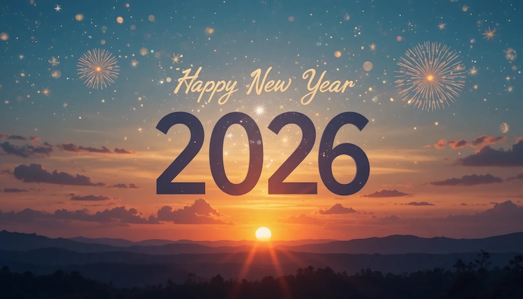 Sun rising on the New Year 2026