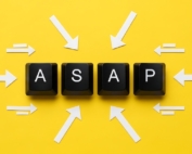The letters ASAP on a yellow background.
